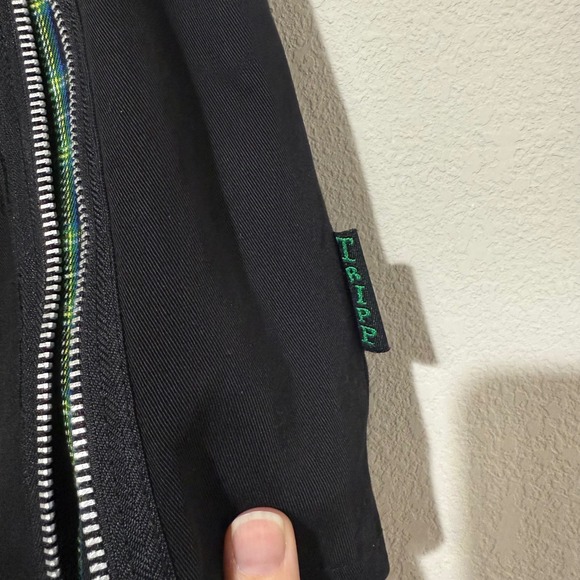 Tripp NYC XS Black Green Plaid Zipper Punk Mall Goth Pleated Mini Skirt Vintage - Picture 3 of 10